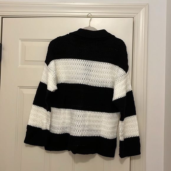 ASOS DESIGN Knit Oversized Sweater in Black/White stripe/NWT/S - Picture 11 of 12